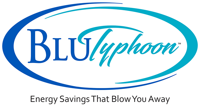 blu typhoon logo designed by john taylor